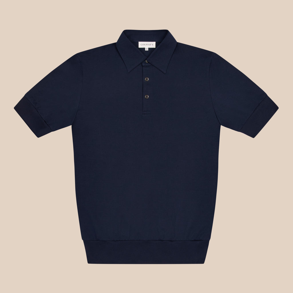 Extra-long Staple Cotton Coach Polo in Navy