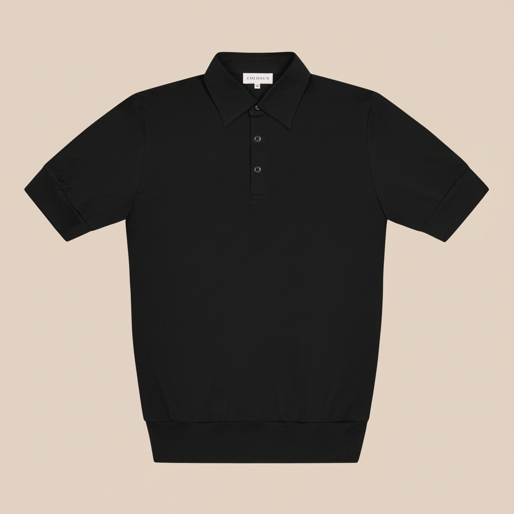 Extra-long Staple Cotton Coach Polo in Black