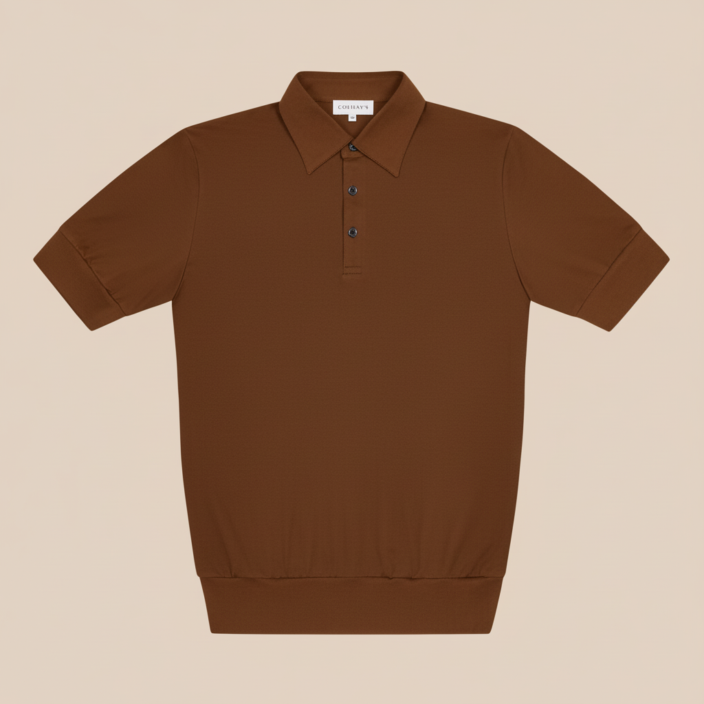 Extra-long Staple Cotton Coach Polo in Brown