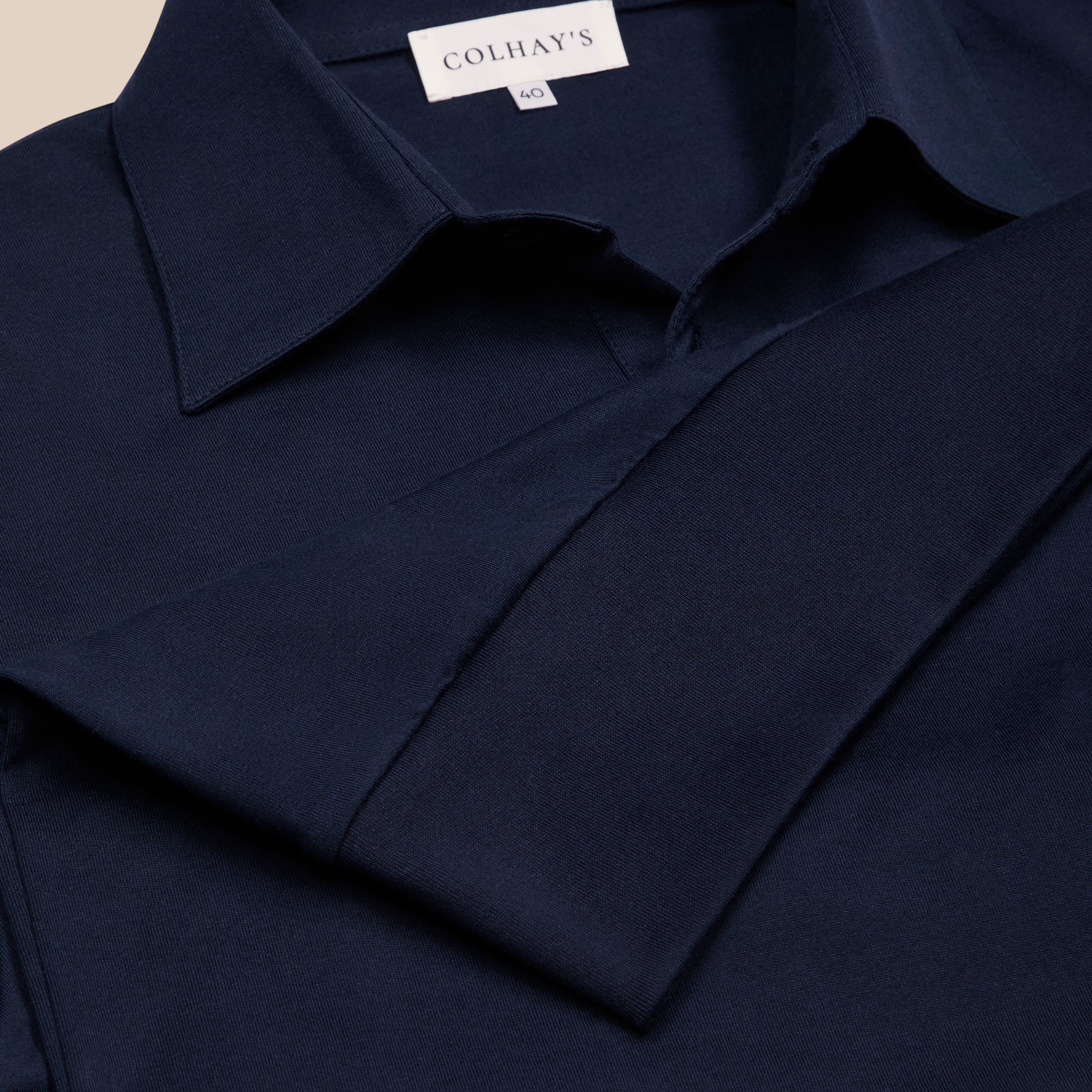 Extra-long Staple Cotton Coach Polo in Navy