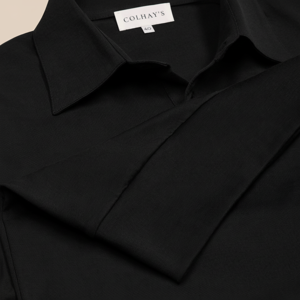 Extra-long Staple Cotton Coach Polo in Black