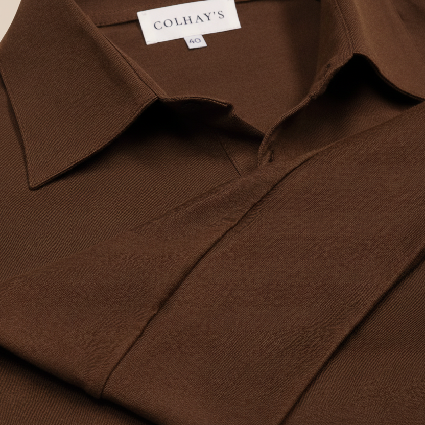 Extra-long Staple Cotton Coach Polo in Brown