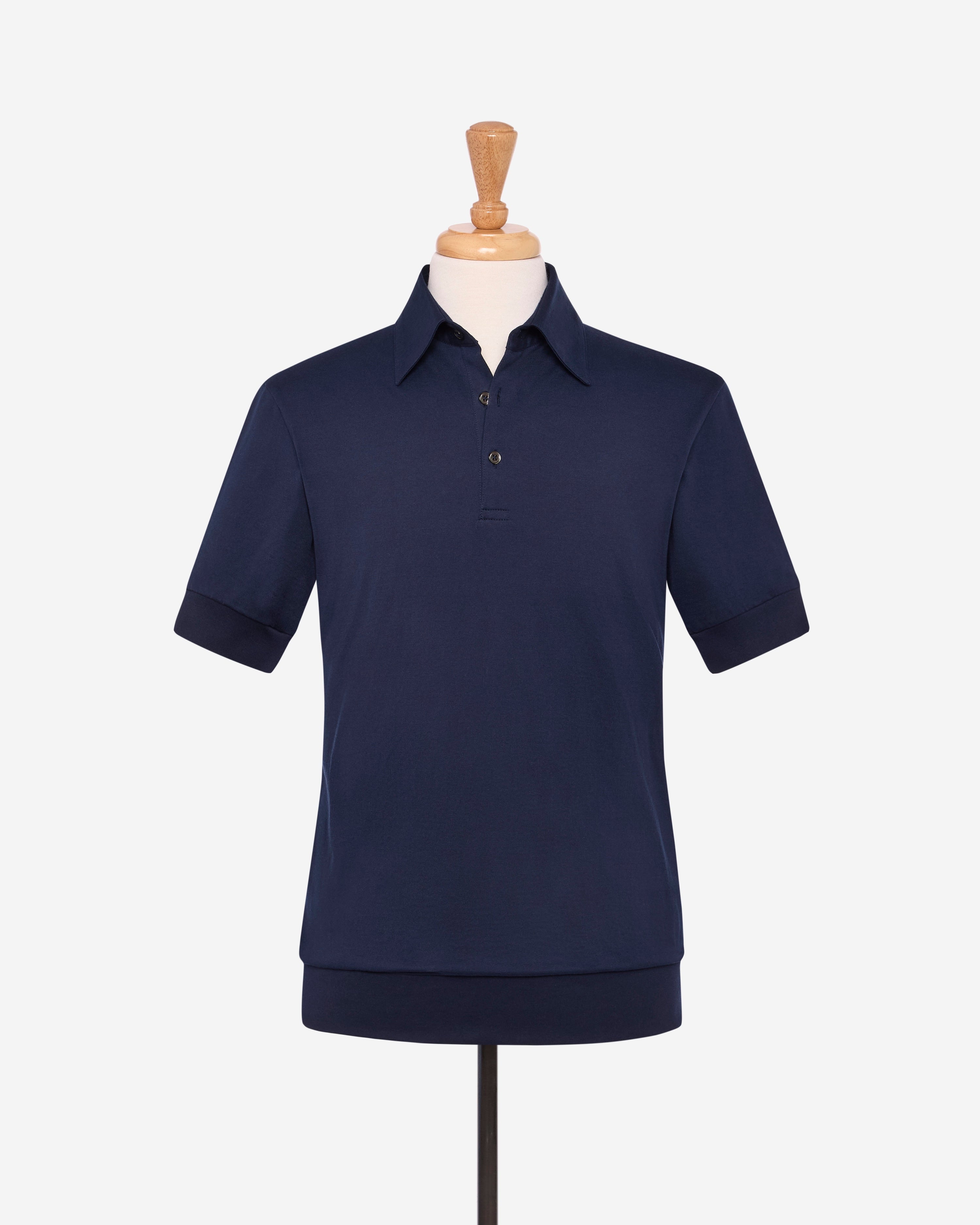 Extra-long Staple Cotton Coach Polo in Navy