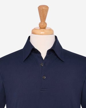 Extra-long Staple Cotton Coach Polo in Navy