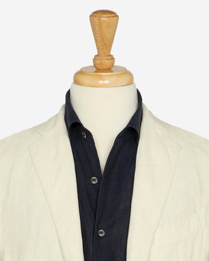 French linen one piece collar riviera shirt in navy