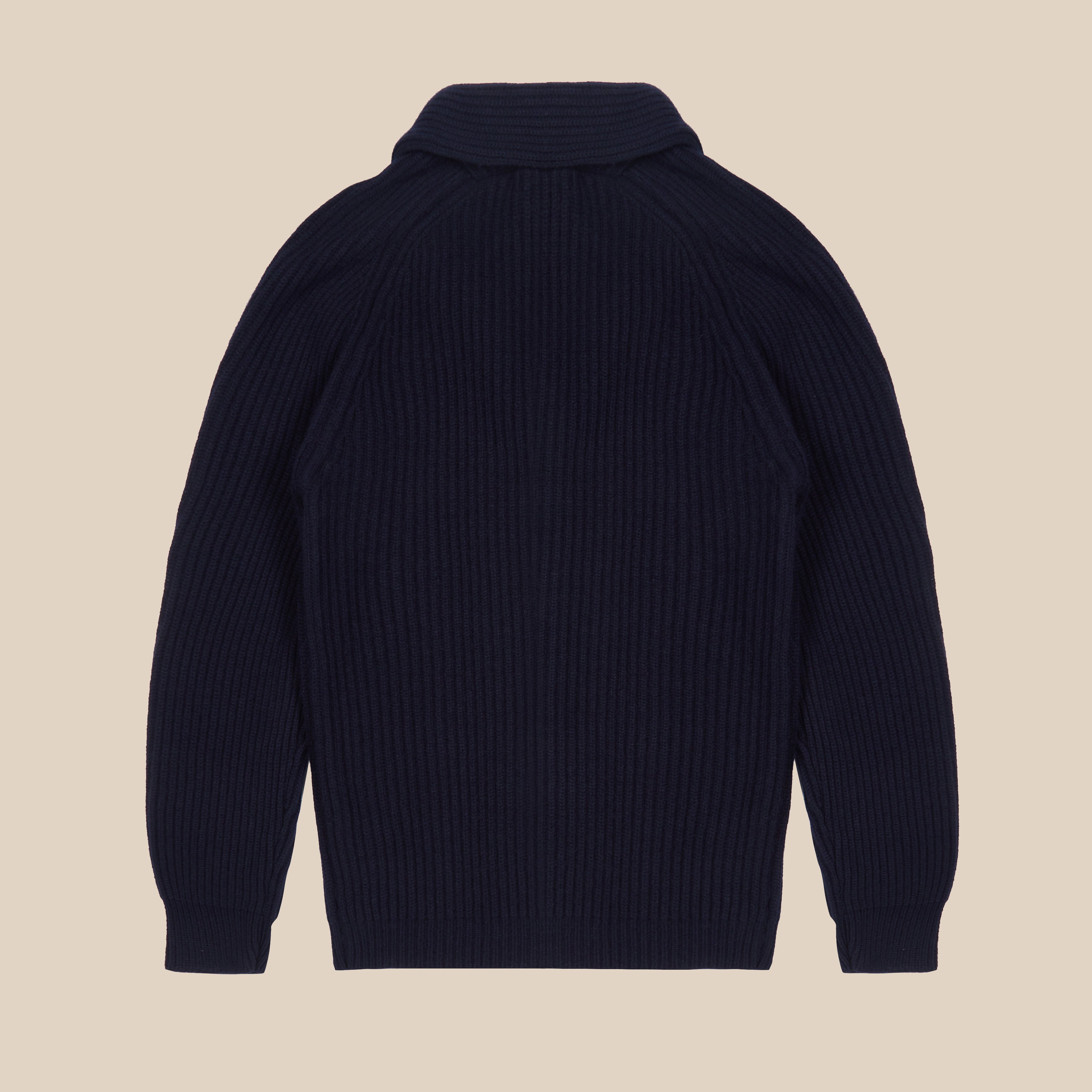 Cashmere shawl collar cardigan in navy - Colhay's