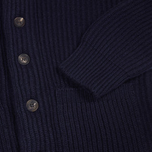 Cashmere shawl collar cardigan in navy - Colhay's