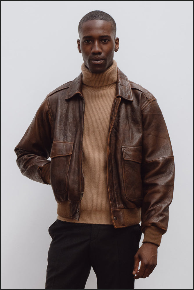 Cashmere ribbed submariner rollneck in camel - Colhay's