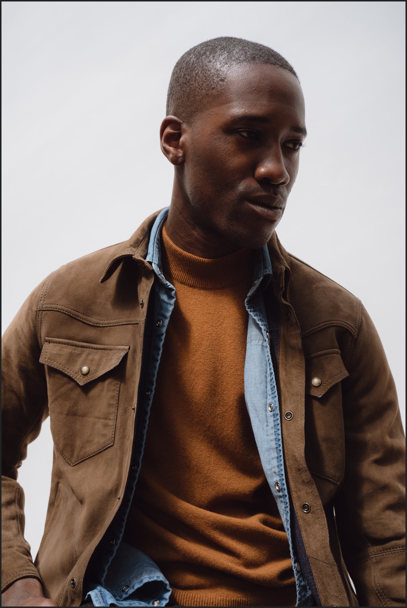 Superfine lambswool mock neck in vintage camel - Colhay's
