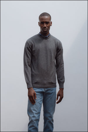 Cashmere crew neck in grey mélange - Colhay's