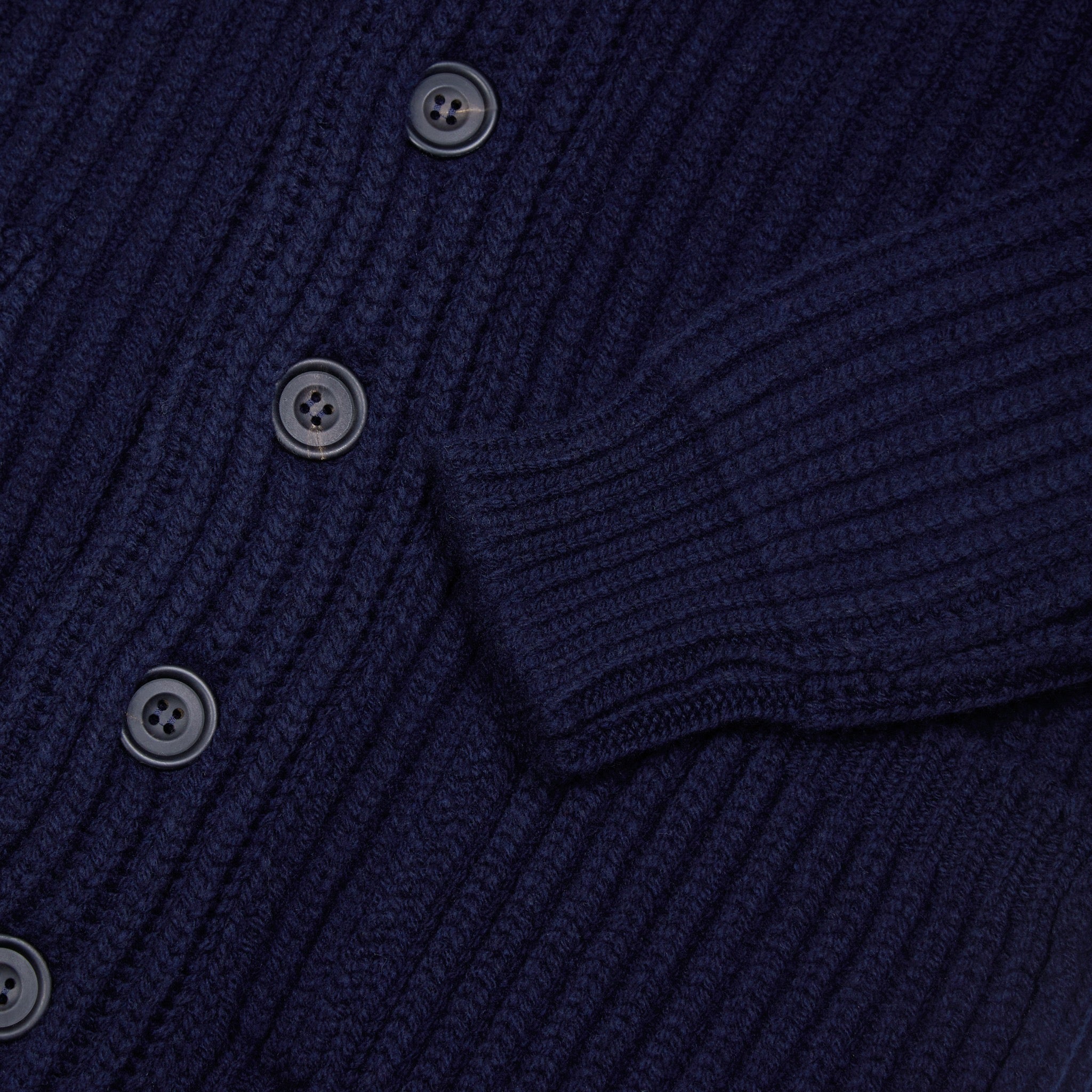 Superfine lambswool shawl collar cardigan in navy - Colhay's