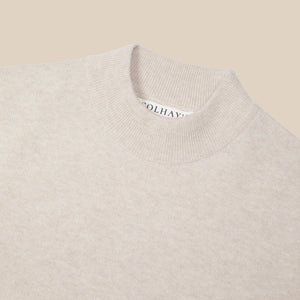 Superfine lambswool mock neck in oatmeal - Colhay's