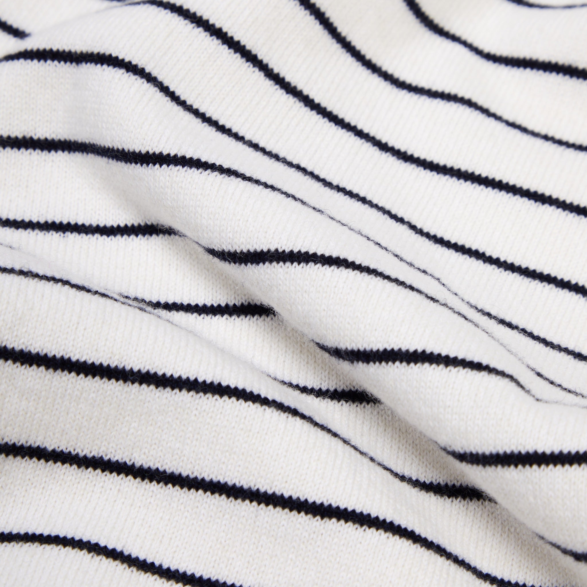 Cashmere cotton breton stripe sweater in ecru and navy