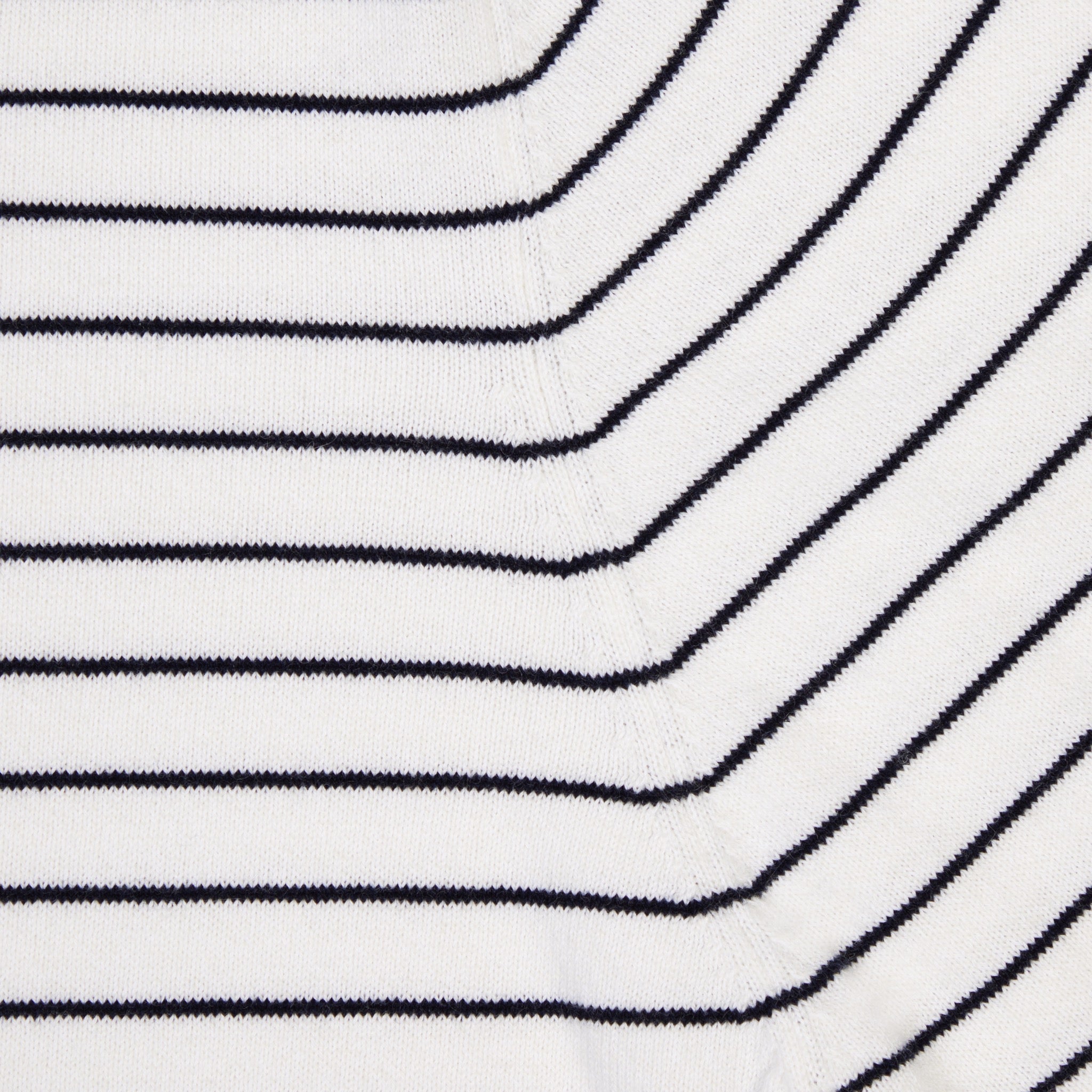 Cashmere cotton breton stripe sweater in ecru and navy