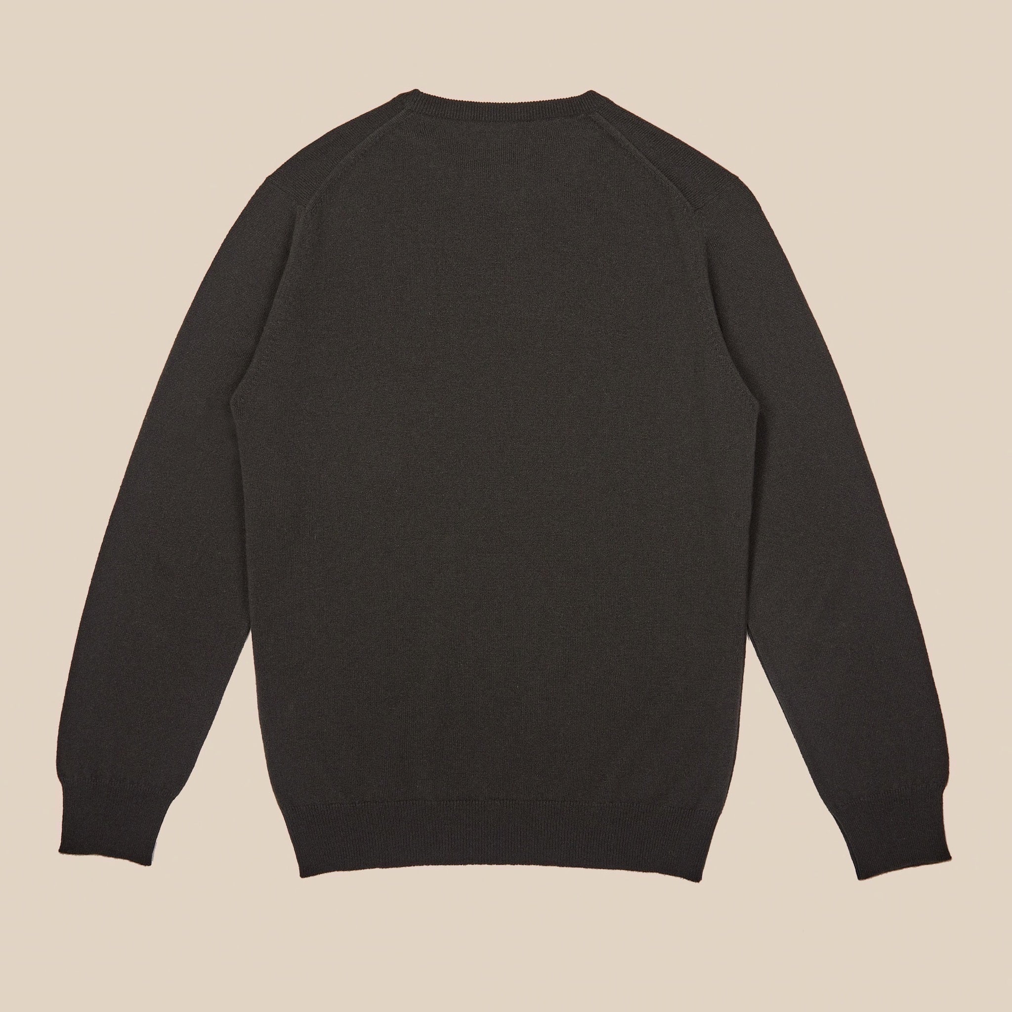 Cashmere crew neck in dark olive