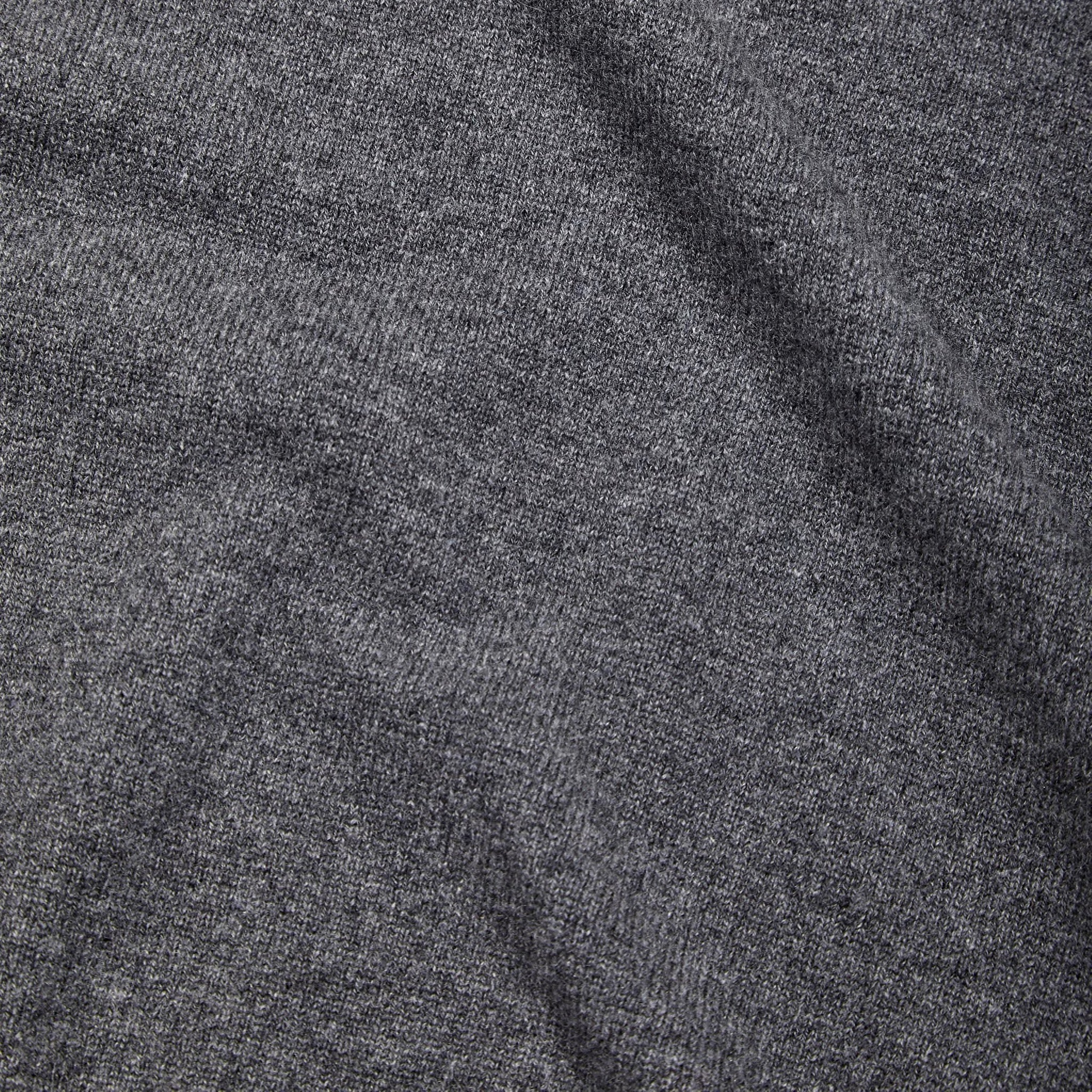 Cashmere polo shirt in grey mélange