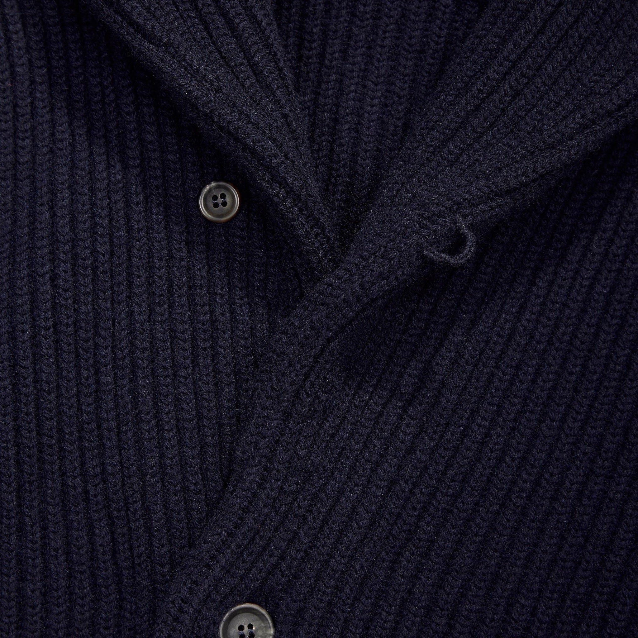 Cashmere shawl collar cardigan in navy – Colhay's