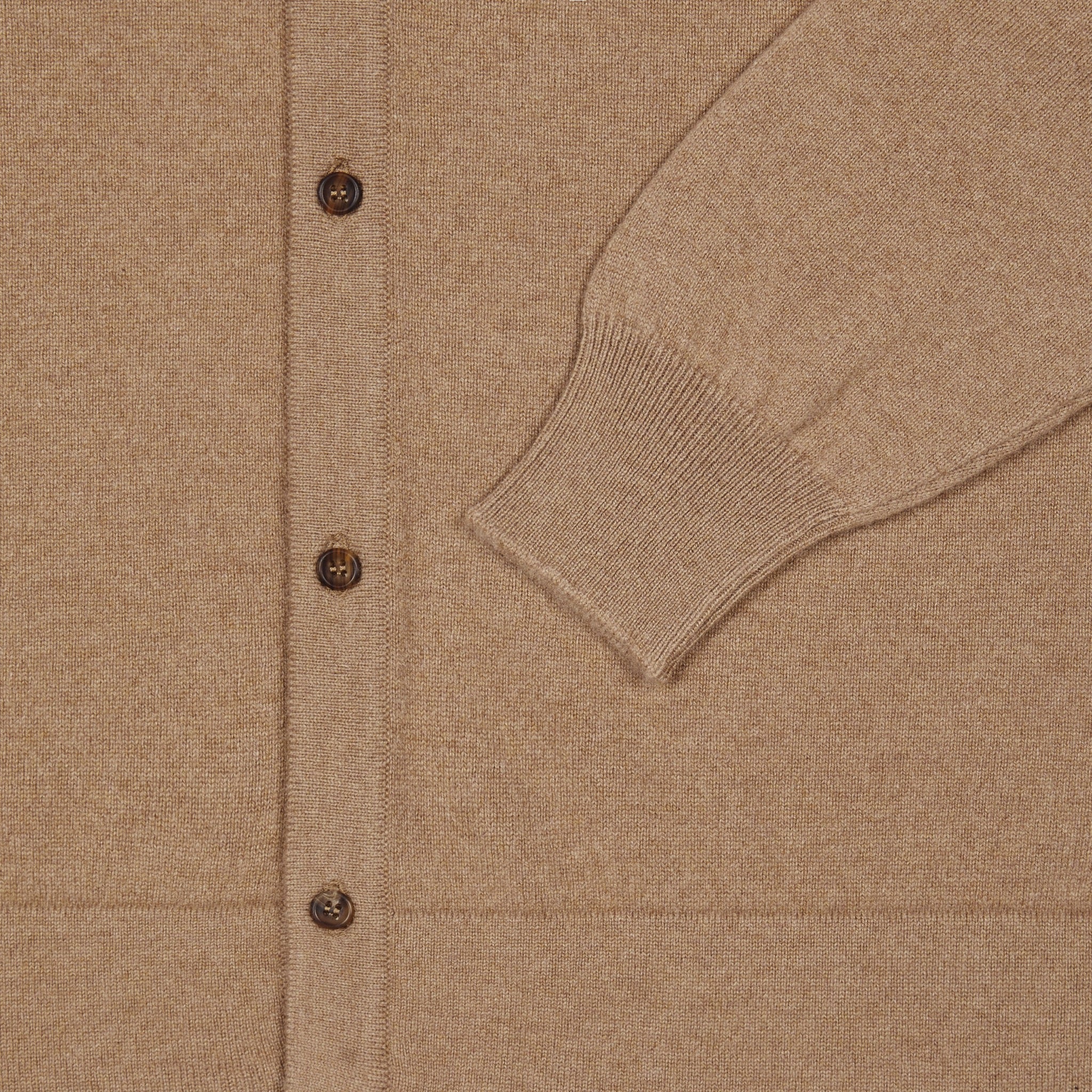 Cashmere shirt cardigan in camel