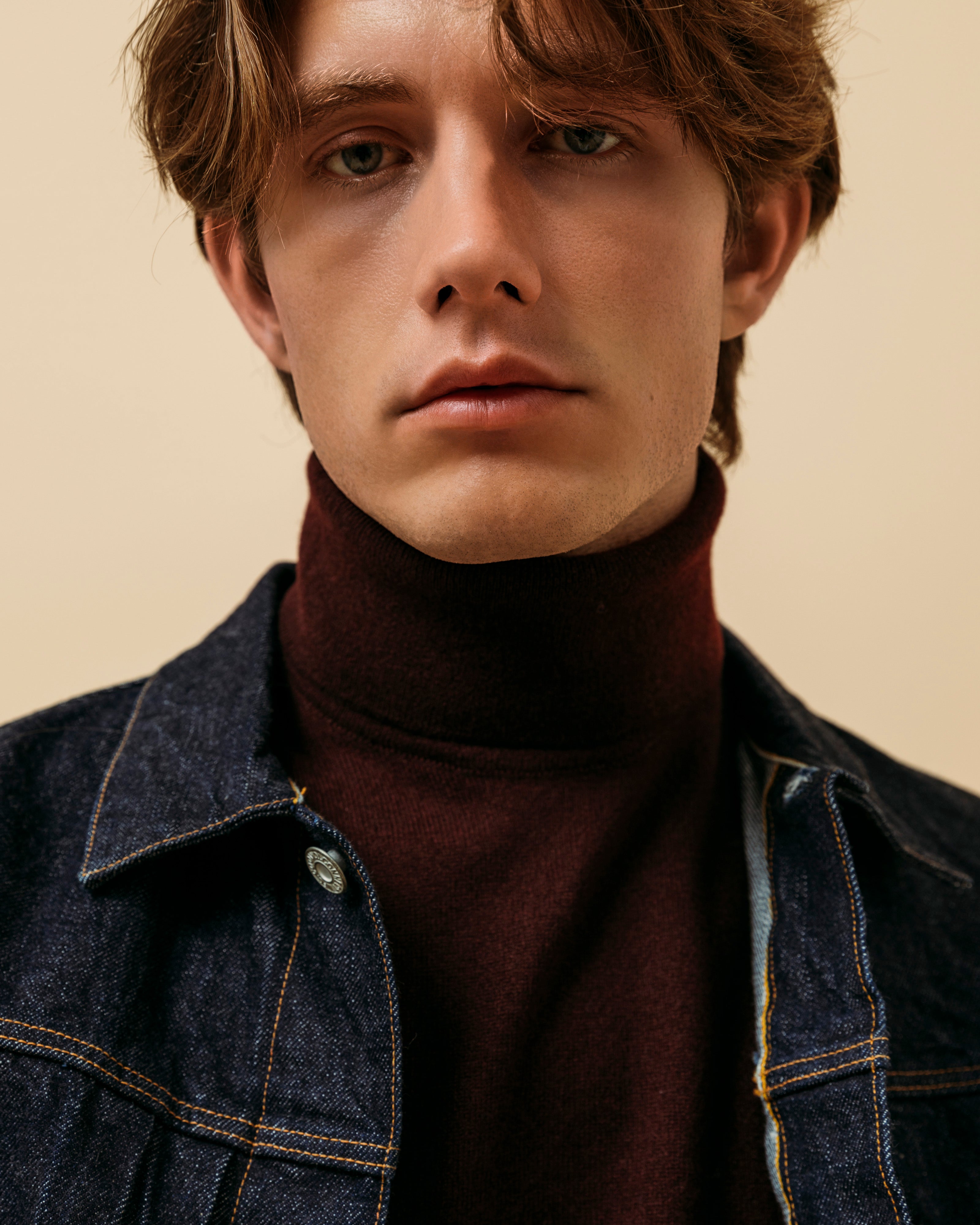 Cashmere Belmondo rollneck in wine