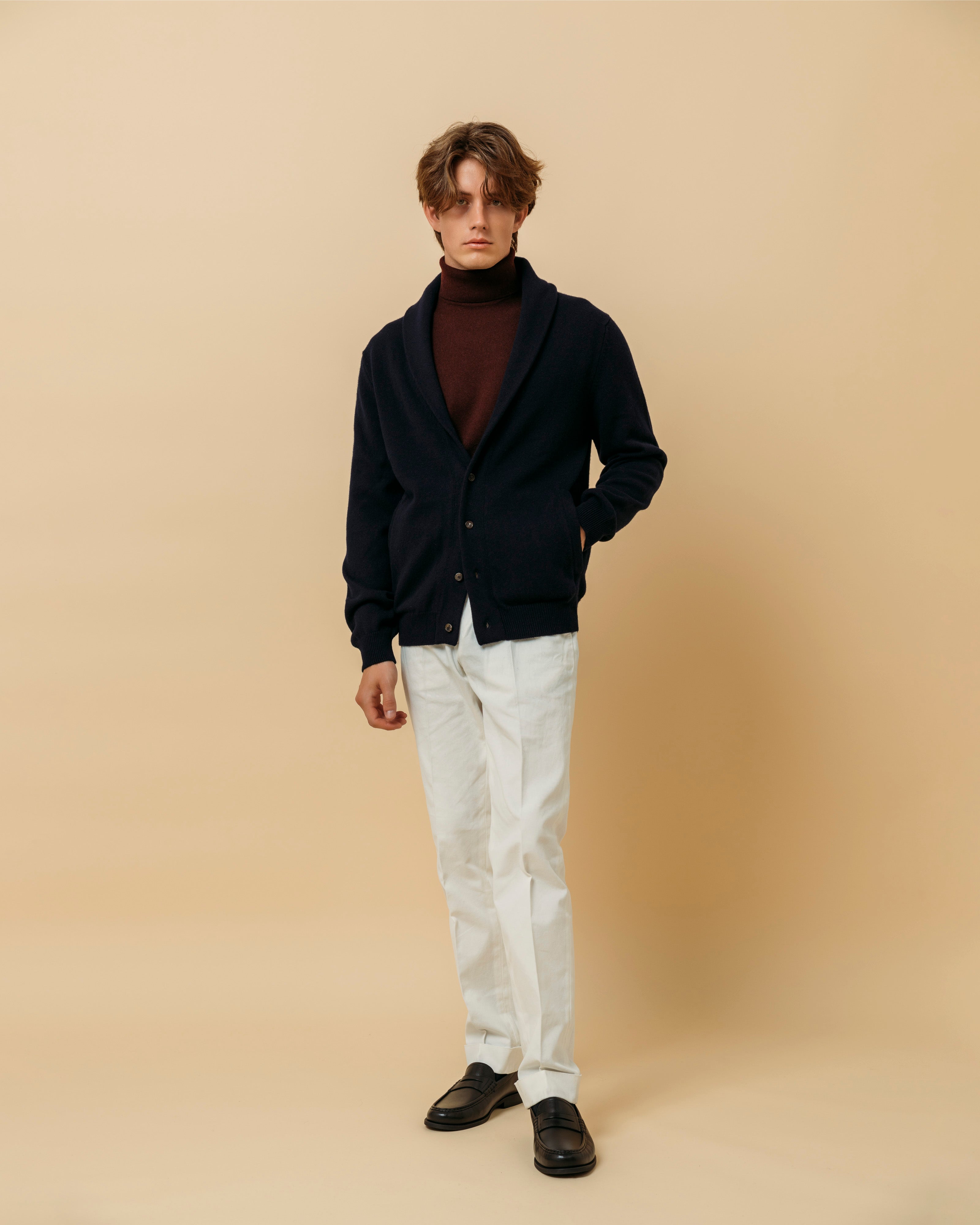 Cashmere Belmondo rollneck in wine