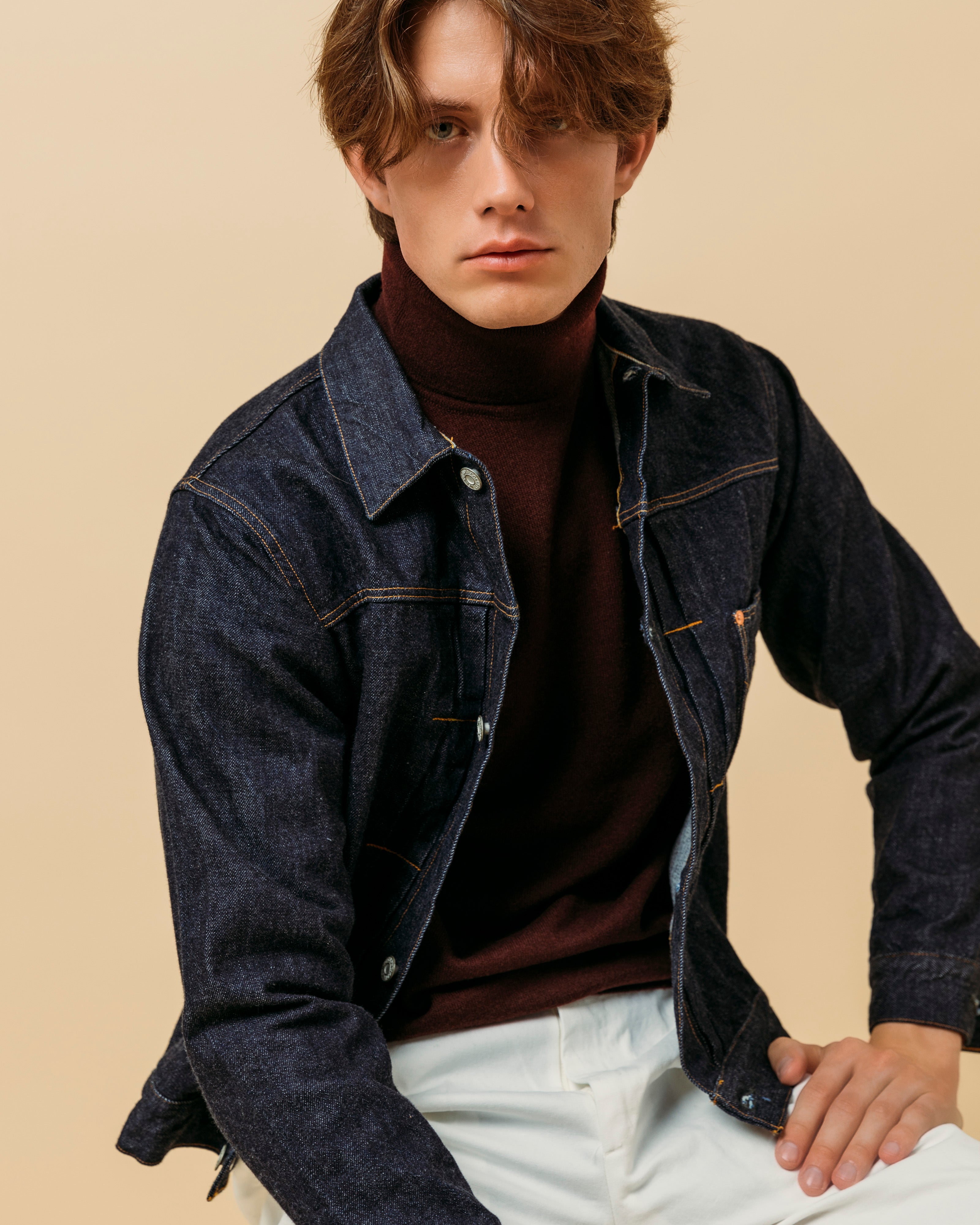 Cashmere Belmondo rollneck in wine