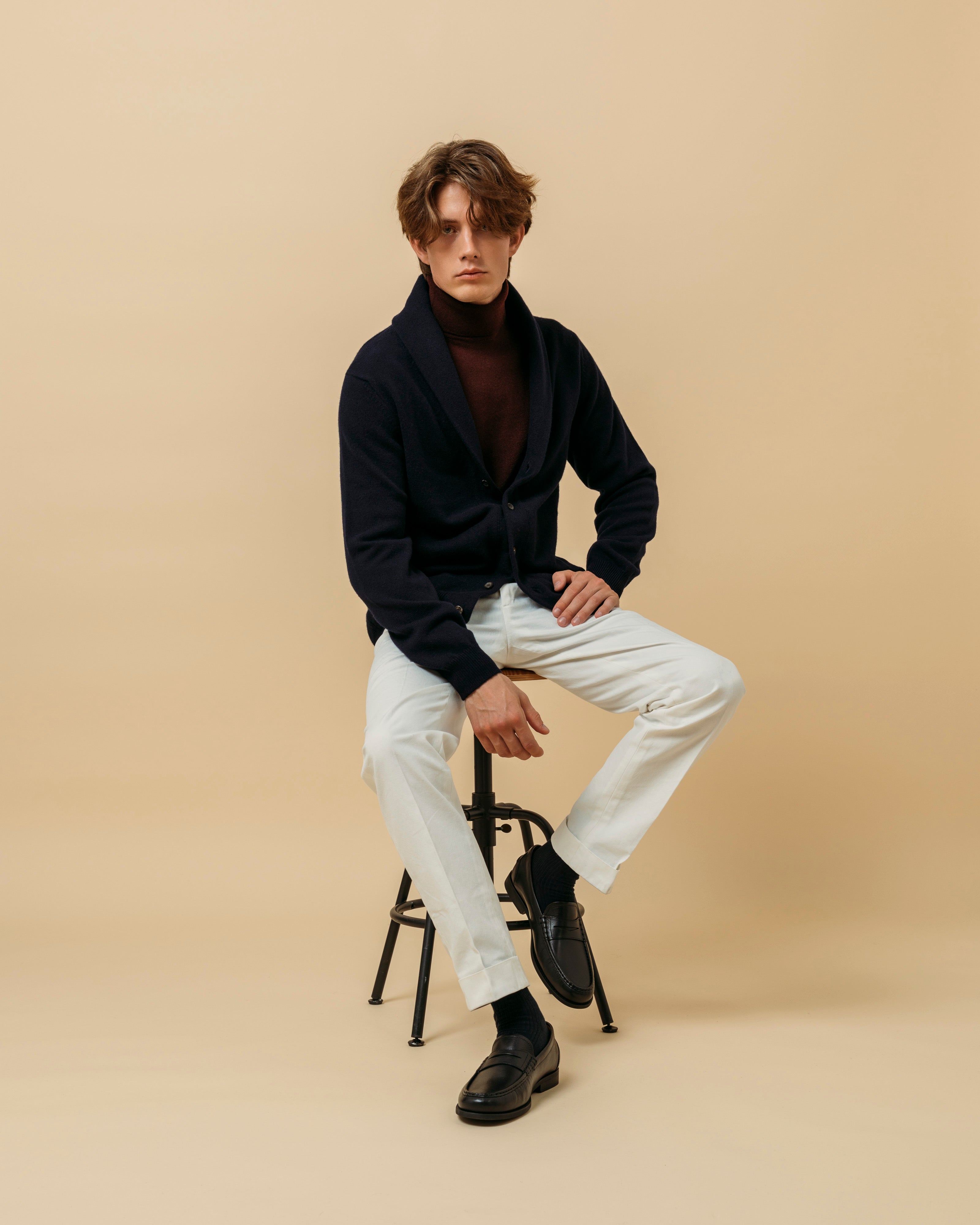Cashmere Belmondo rollneck in wine