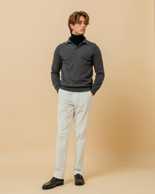 CO' COUTURE Sida Polo Top Grey Melange main image 1