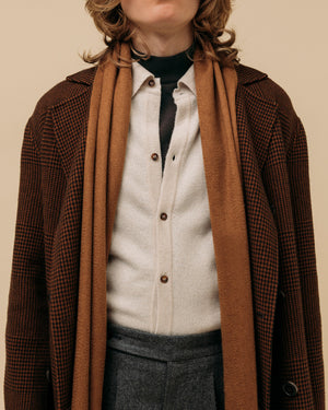 Woven cashmere scarf in cognac
