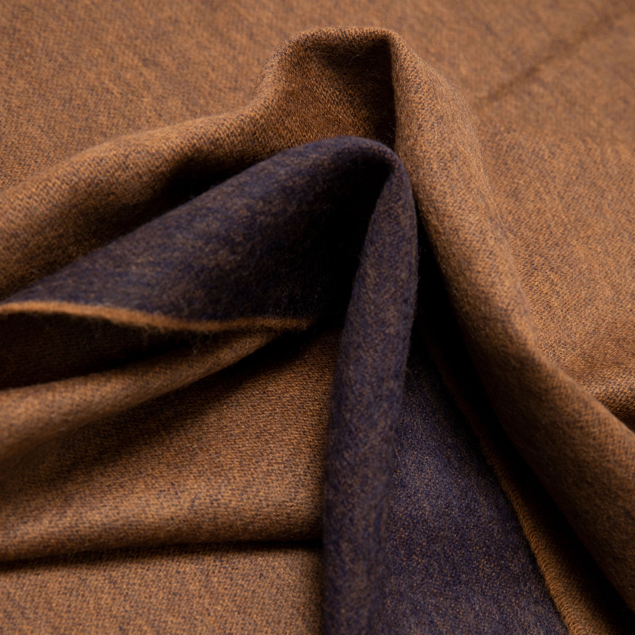 Double faced cashmere blanket in navy and saddle brown - Colhay's