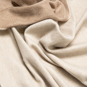 Double faced cashmere blanket in oatmeal and fawn - Colhay's