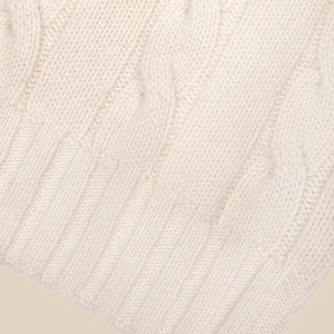 Superfine lambswool cricket sweater in cream and olive