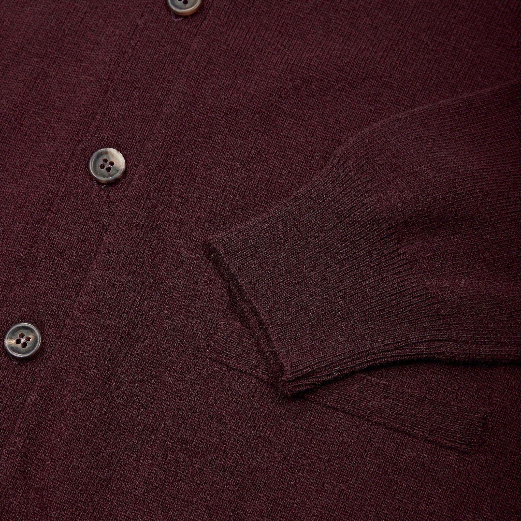 Superfine lambswool tennis cardigan in burgundy - Colhay's