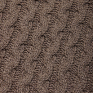 Lambswool cable knit rollneck in brown