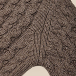 Lambswool cable knit rollneck in brown