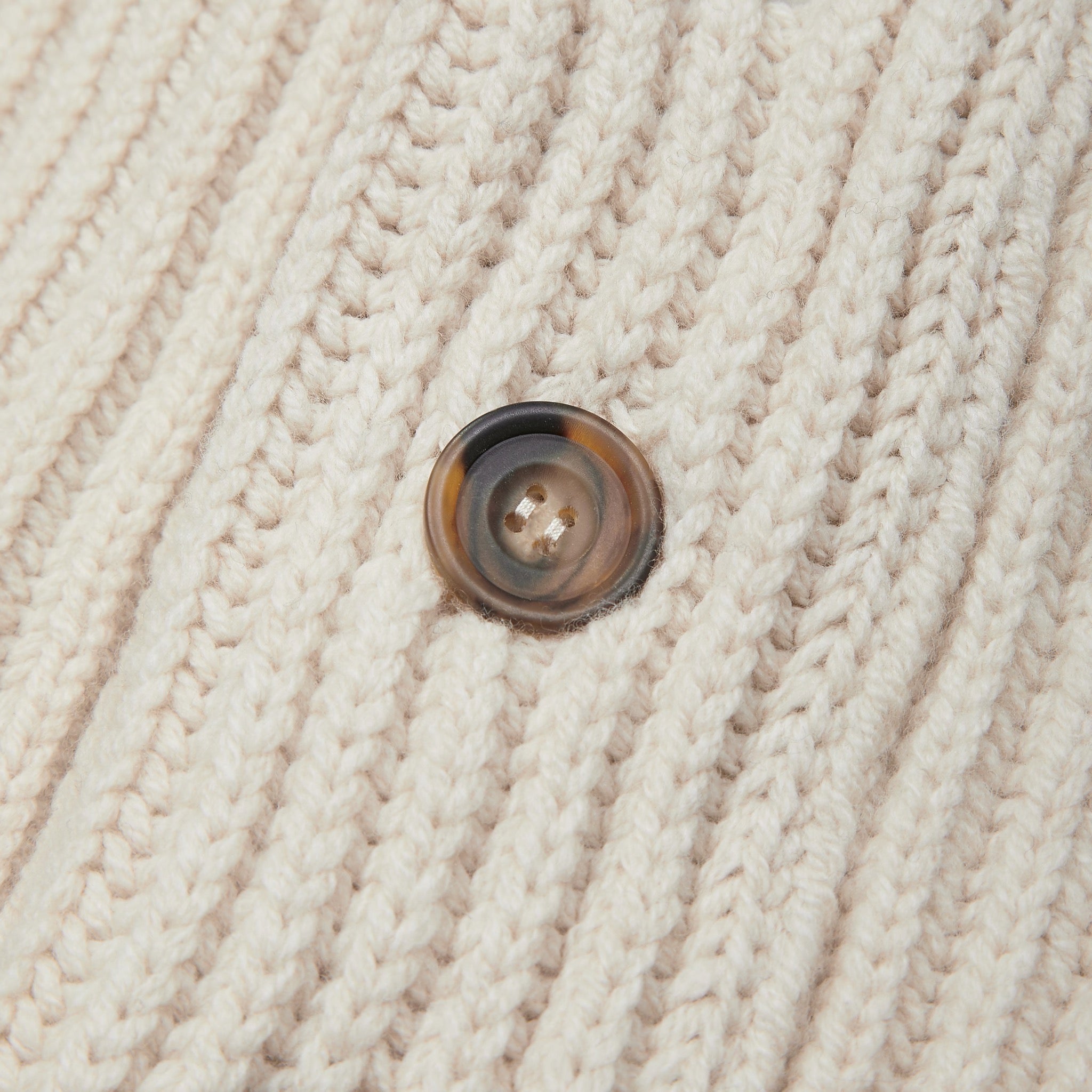 Lambswool shawl collar cardigan in ecru