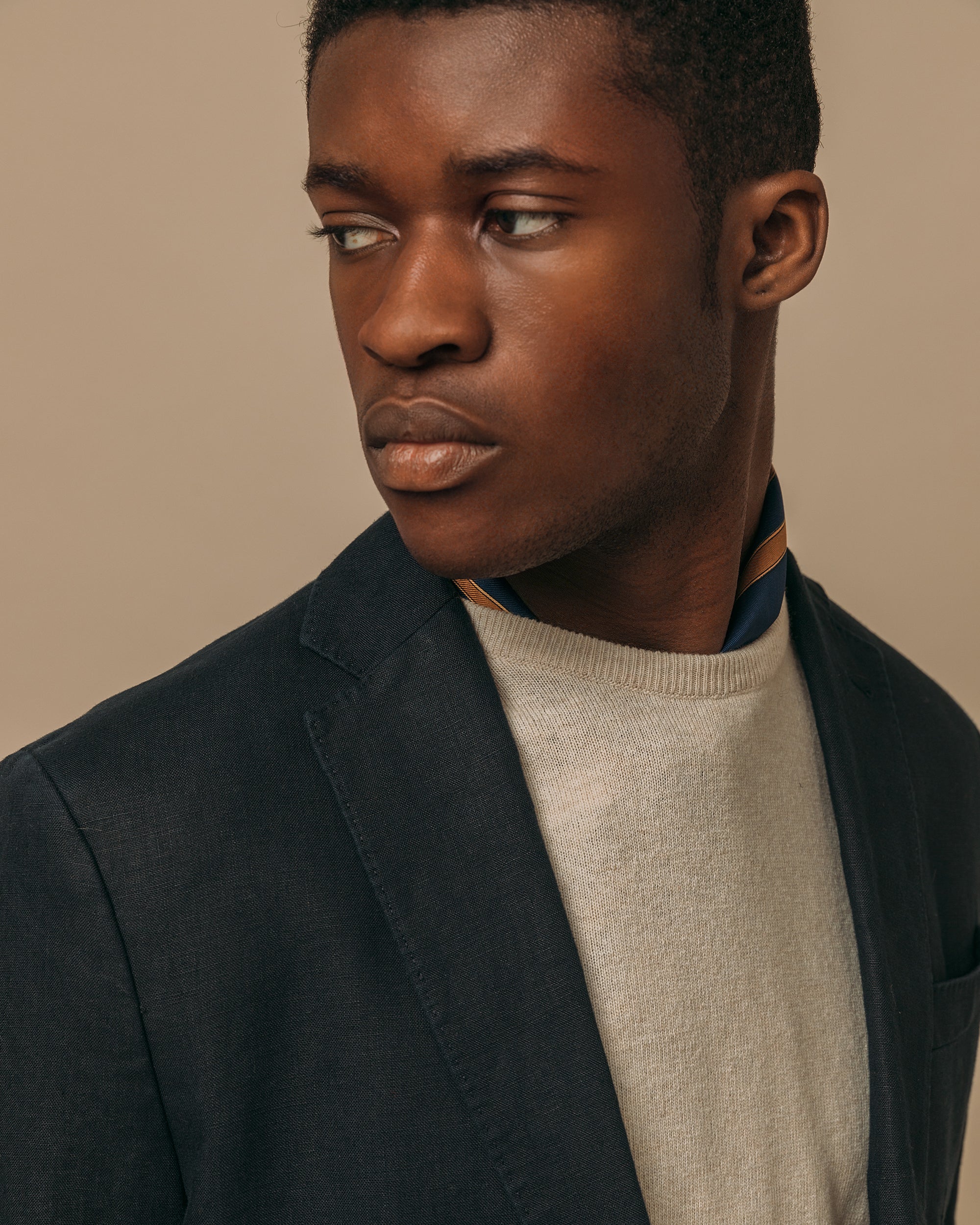 Superfine lambswool crew neck in oatmeal - Colhay's