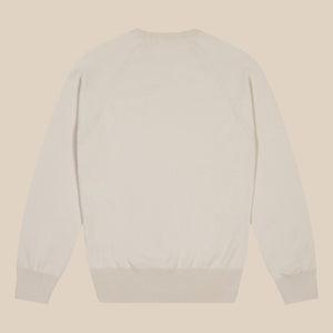 Cashmere cotton collegiate raglan sweatshirt in cream