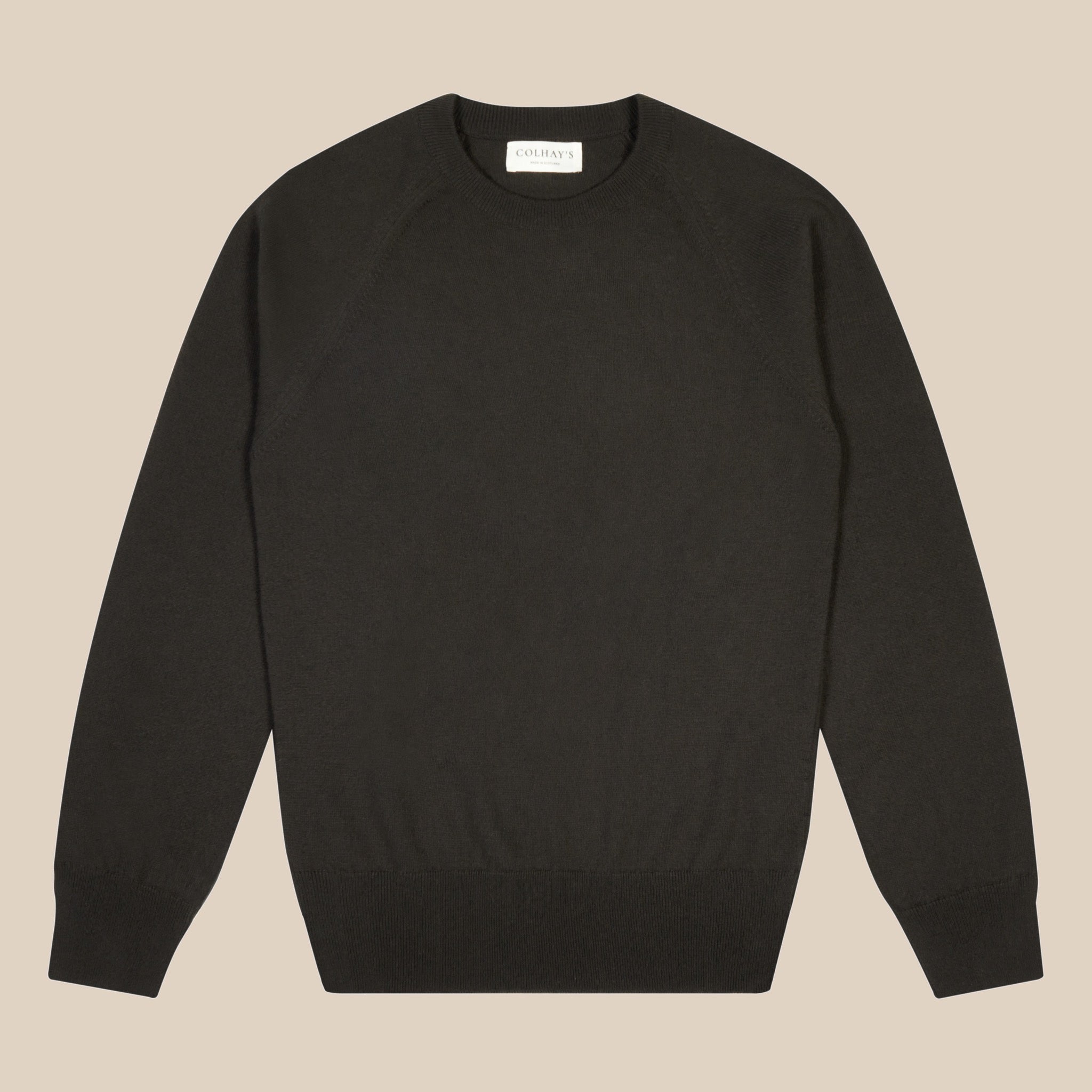 Cashmere Cotton Collegiate Raglan Sweatshirt in Dark Olive – Colhay's
