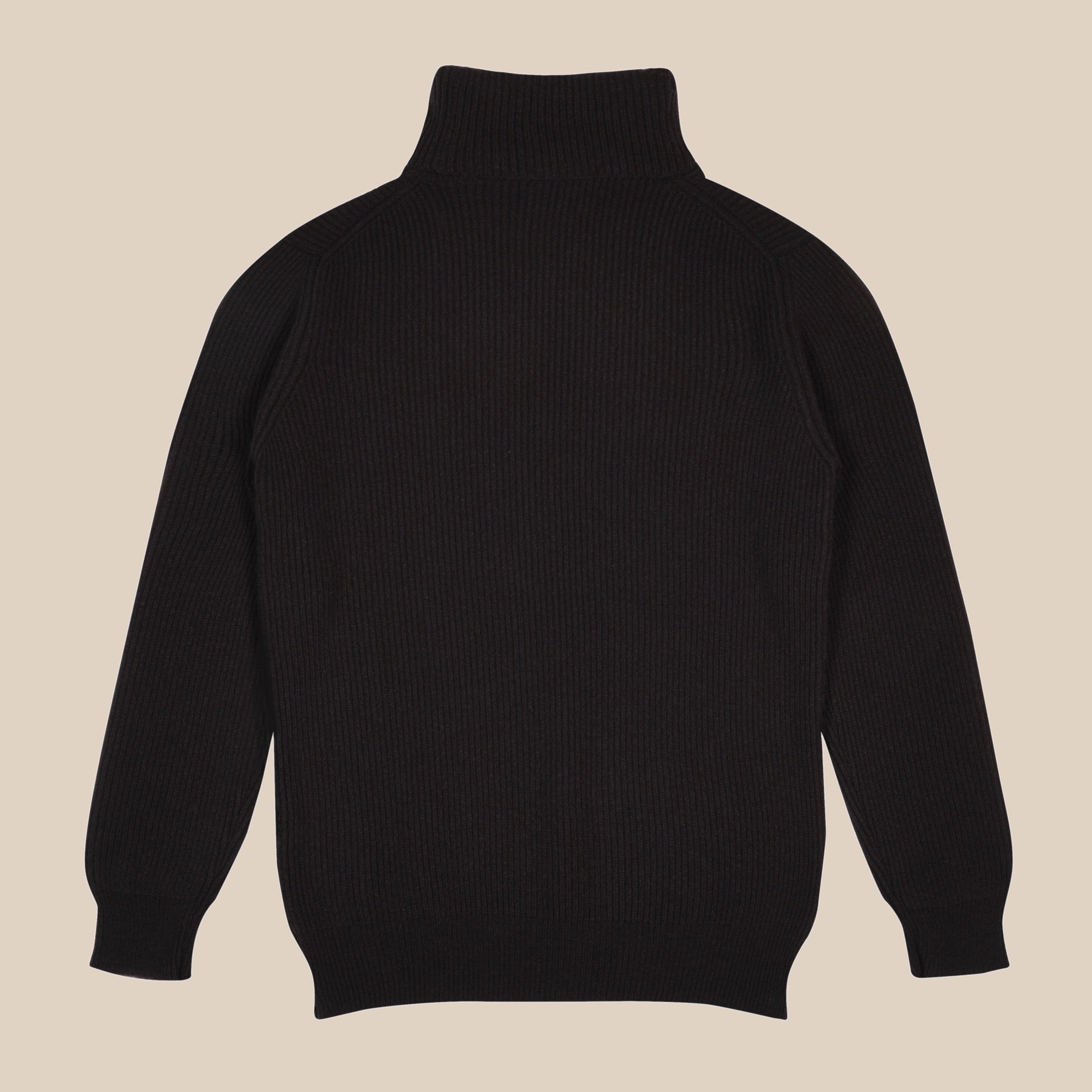 Cashmere ribbed submariner rollneck in dark brown