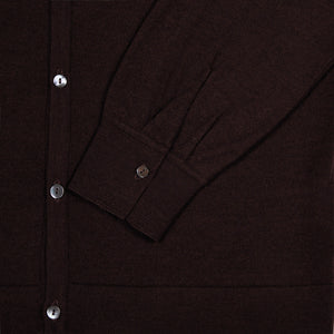 Cashmere silk resort shirt in dark brown