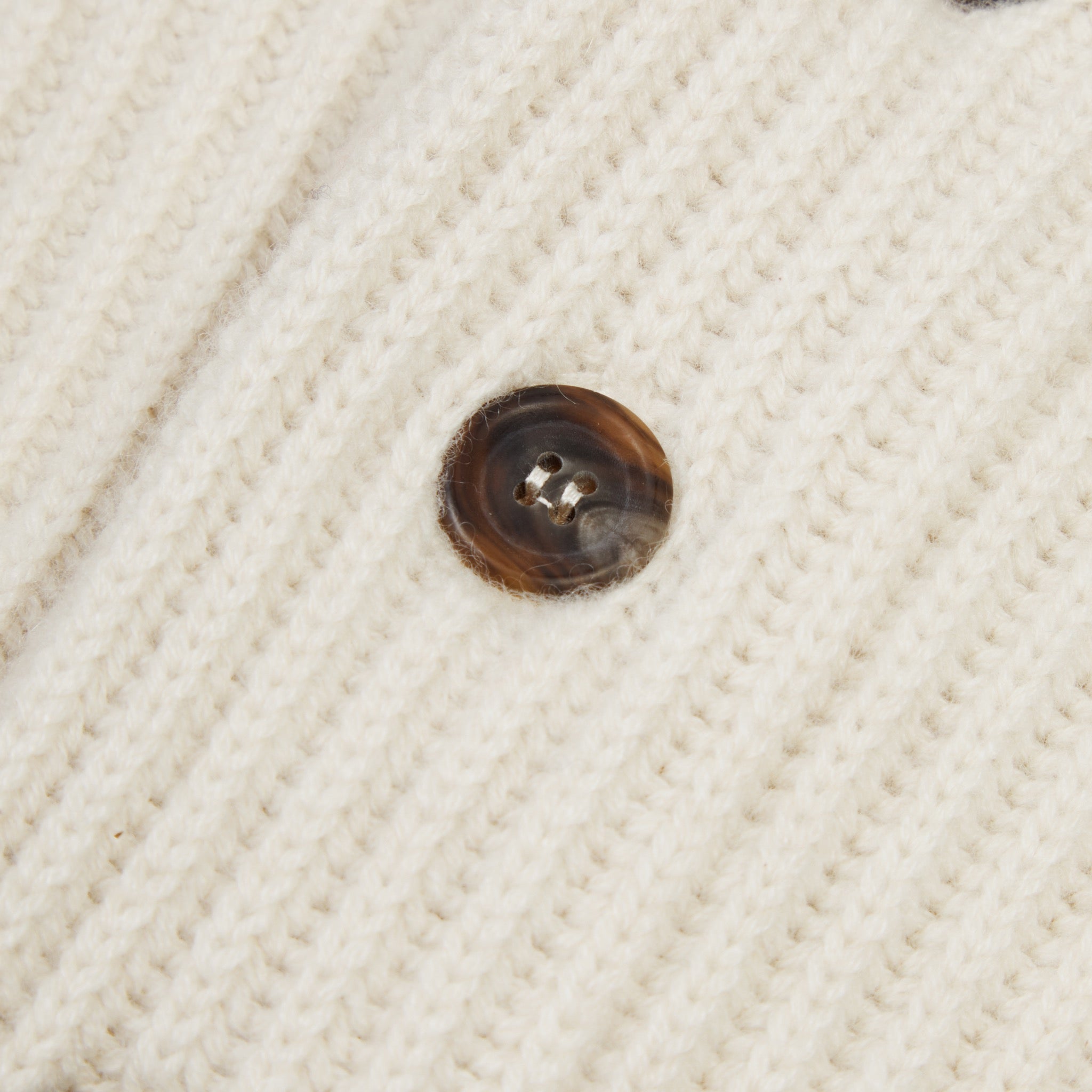 Cashmere shawl collar cardigan in ecru