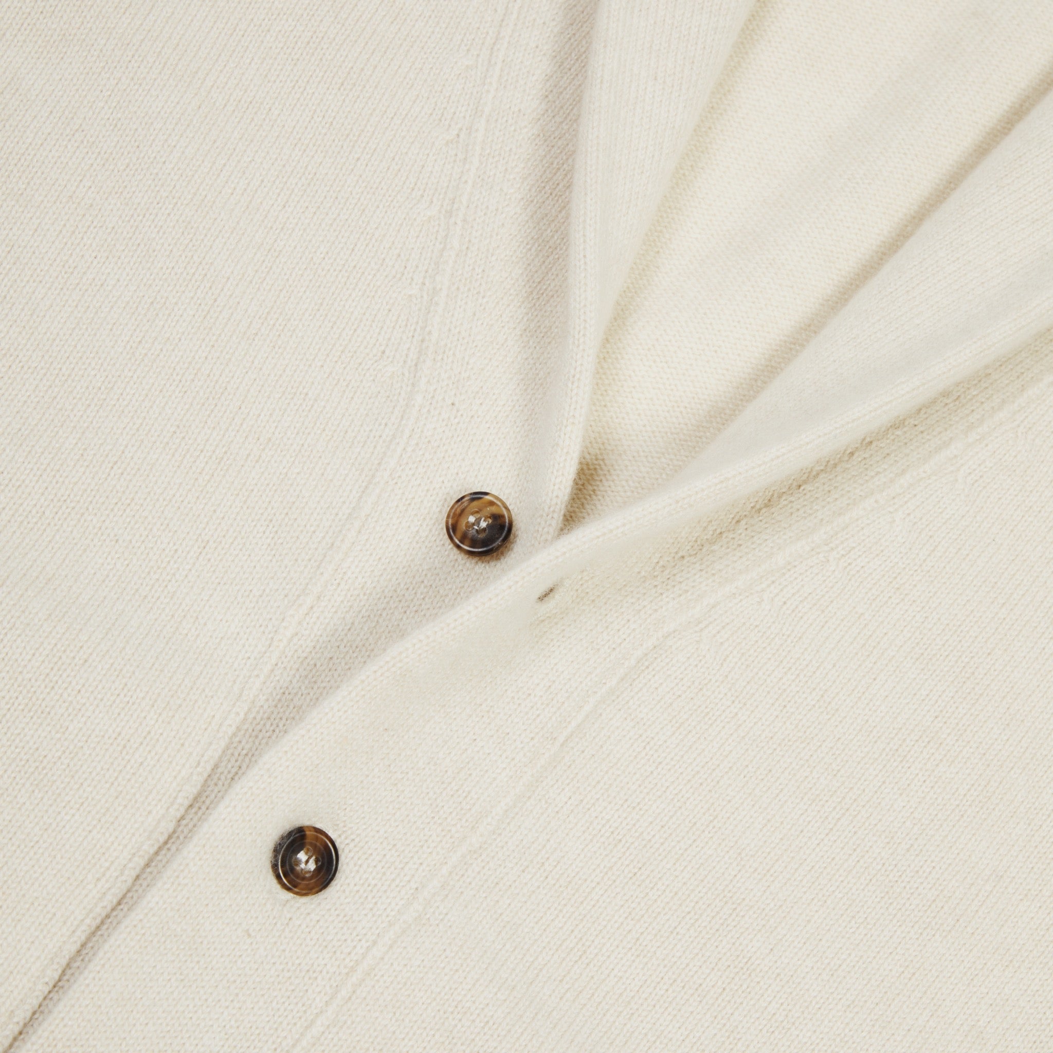 Cashmere painter's shawl collar cardigan in ecru