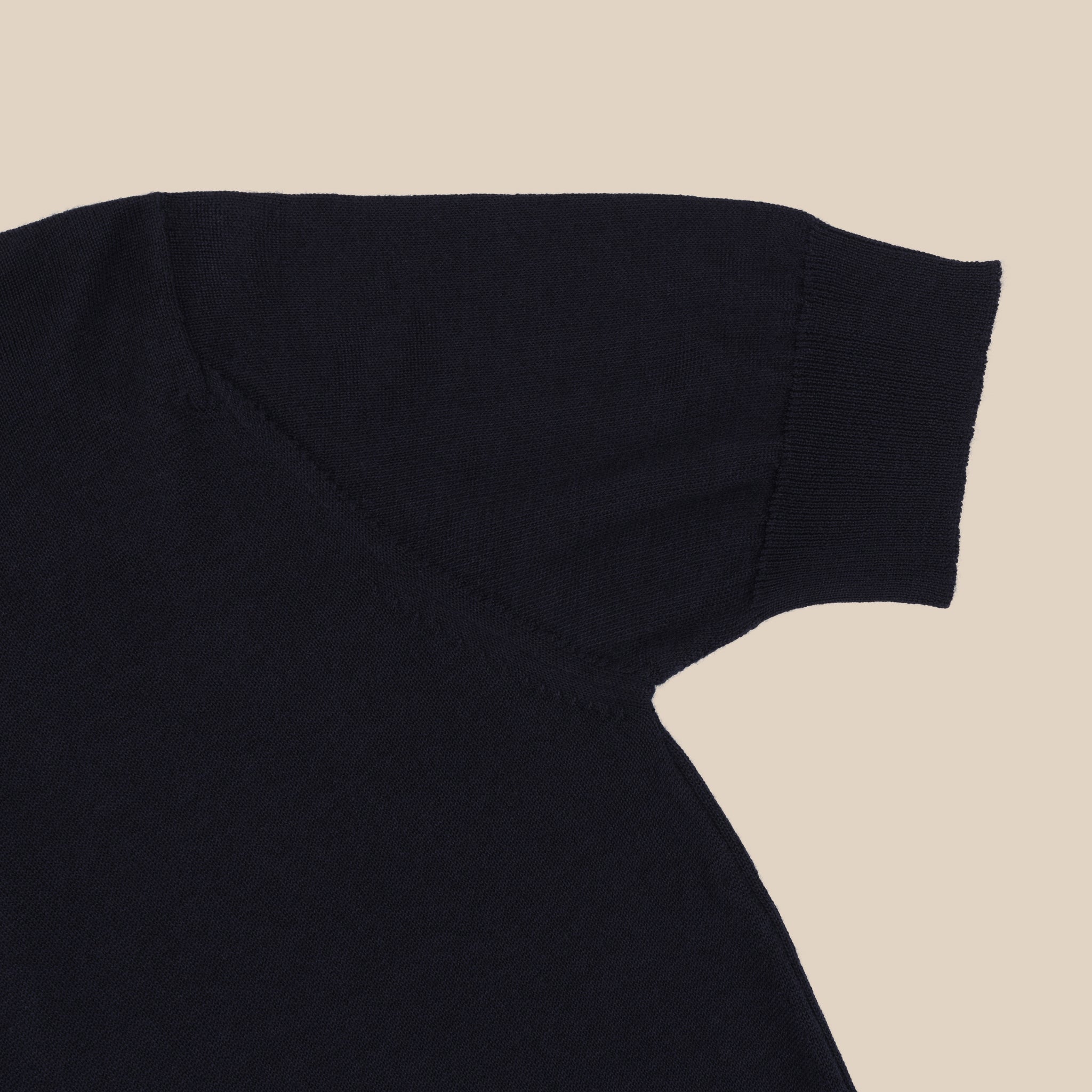 Cashmere silk tennis polo in navy - Colhay's