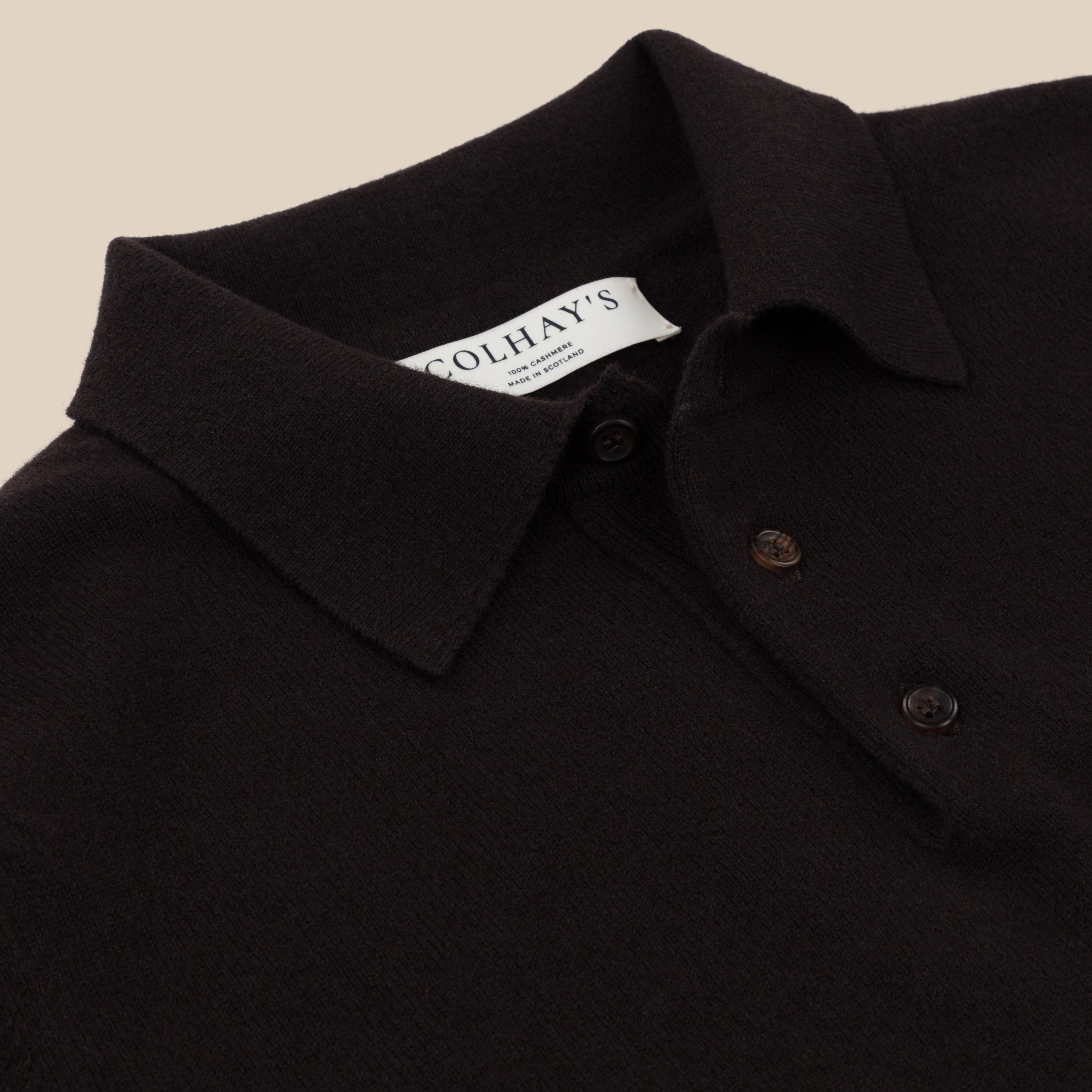 Cashmere Polo Shirt in Dark Brown – Colhay's