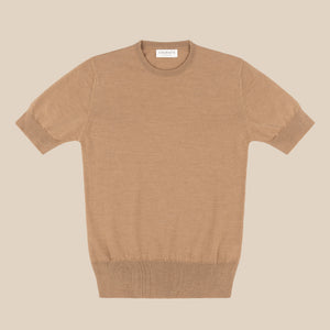 Merino sport shirt in camel - Colhay's